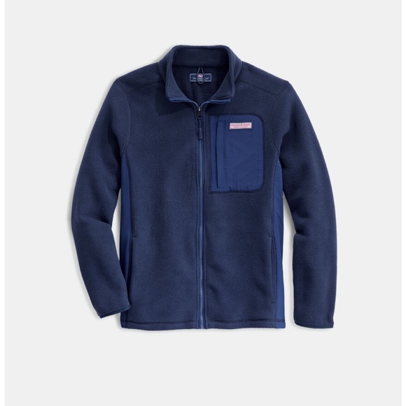 Vineyard Vines Harbor Fleece Full Zip Jacket - Picture 1 of 3